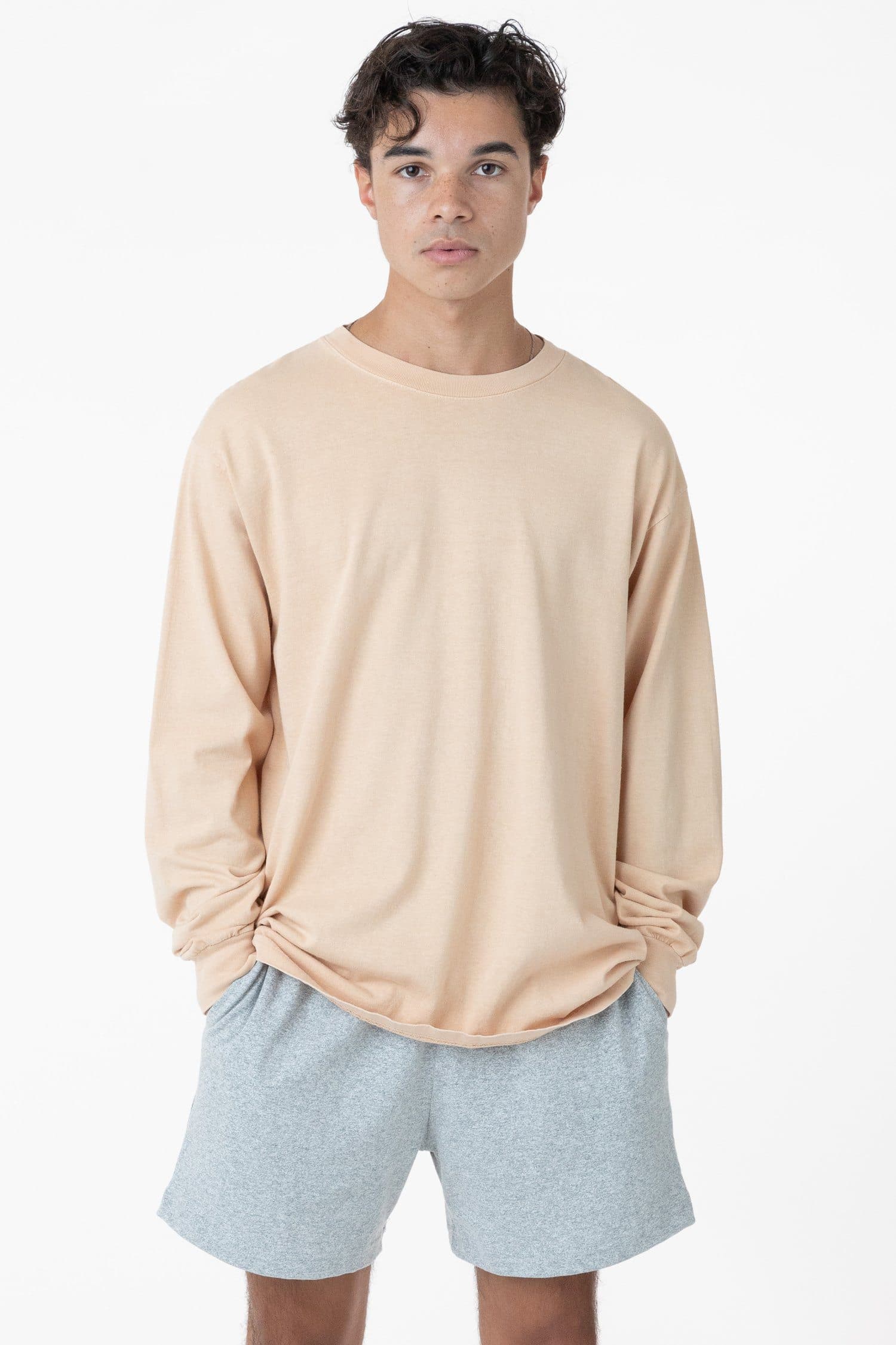 1807GD Mix - 6.5oz Long Sleeve Garment Dye Crew Neck T-Shirt - Image 10