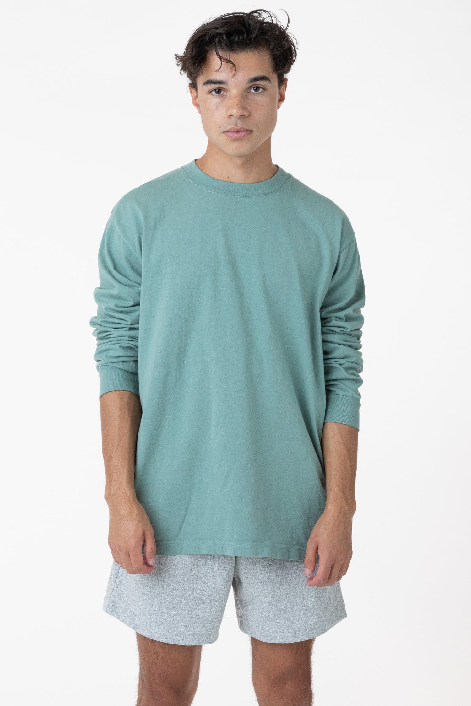 1807GD Mix - 6.5oz Long Sleeve Garment Dye Crew Neck T-Shirt - Image 5