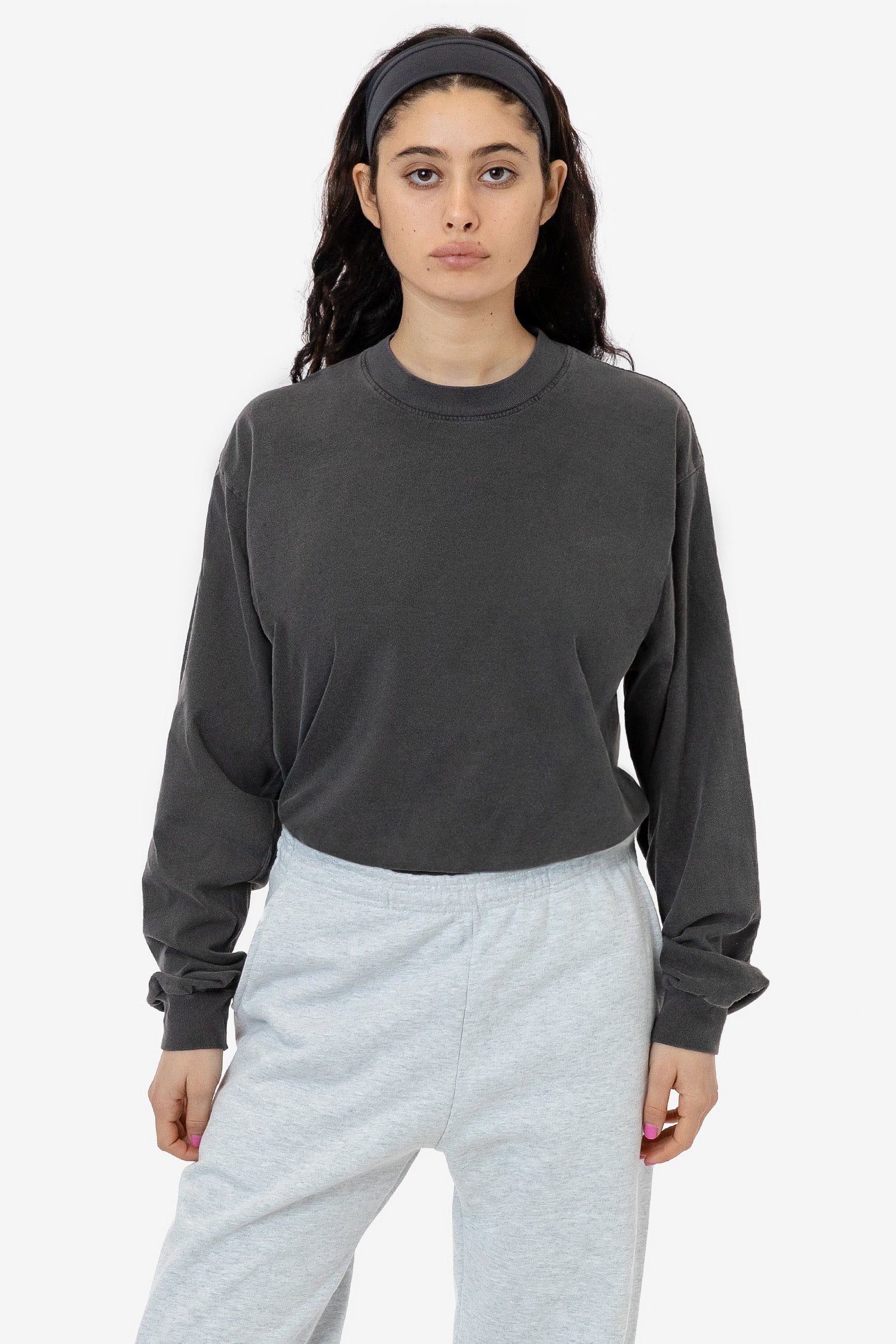 1807GD Unisex - 6.5oz Long Sleeve Garment Dye Crew Neck T-Shirt - Image 17
