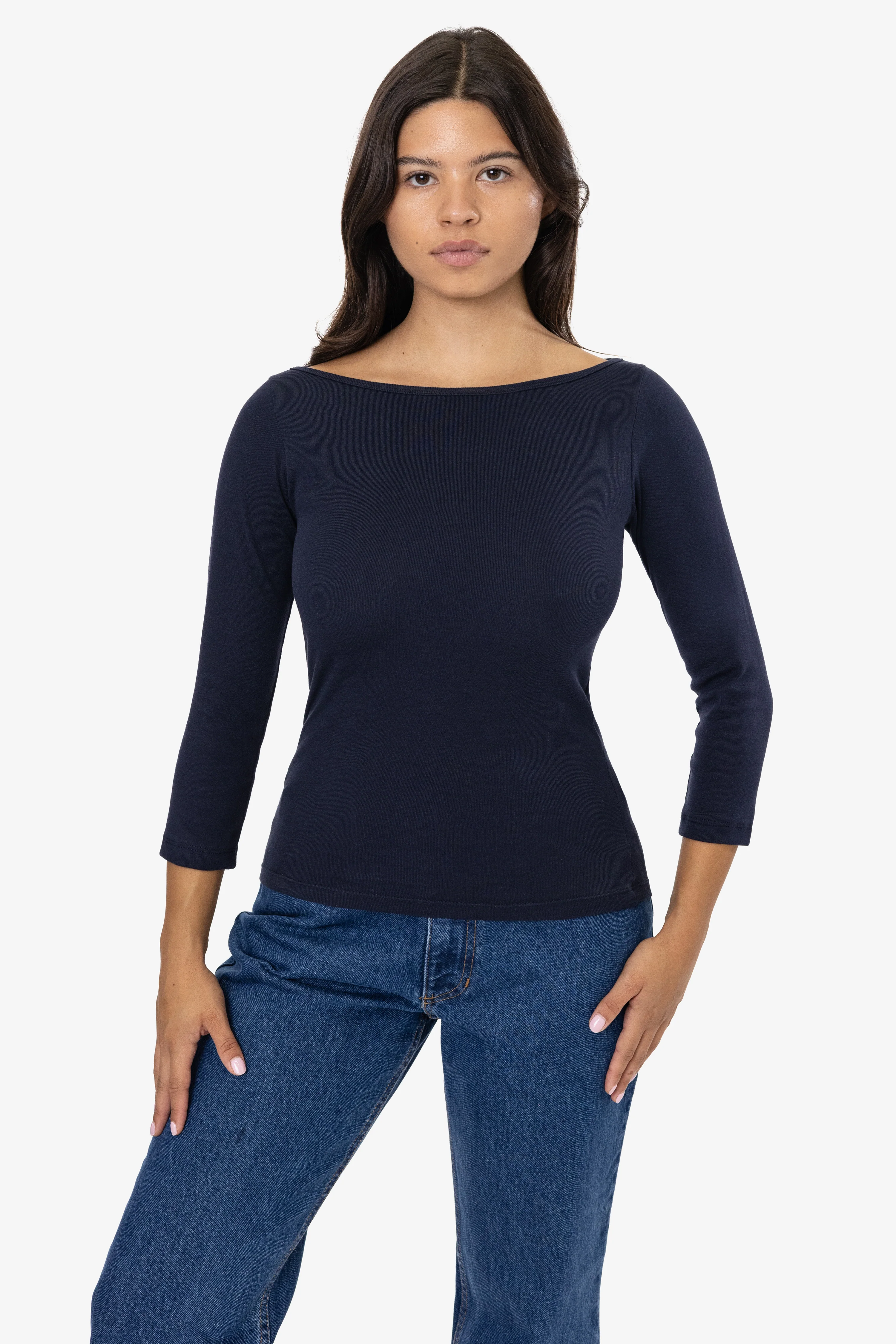 43044 - Baby Rib 3/4 Sleeve Boatneck Top - Image 15