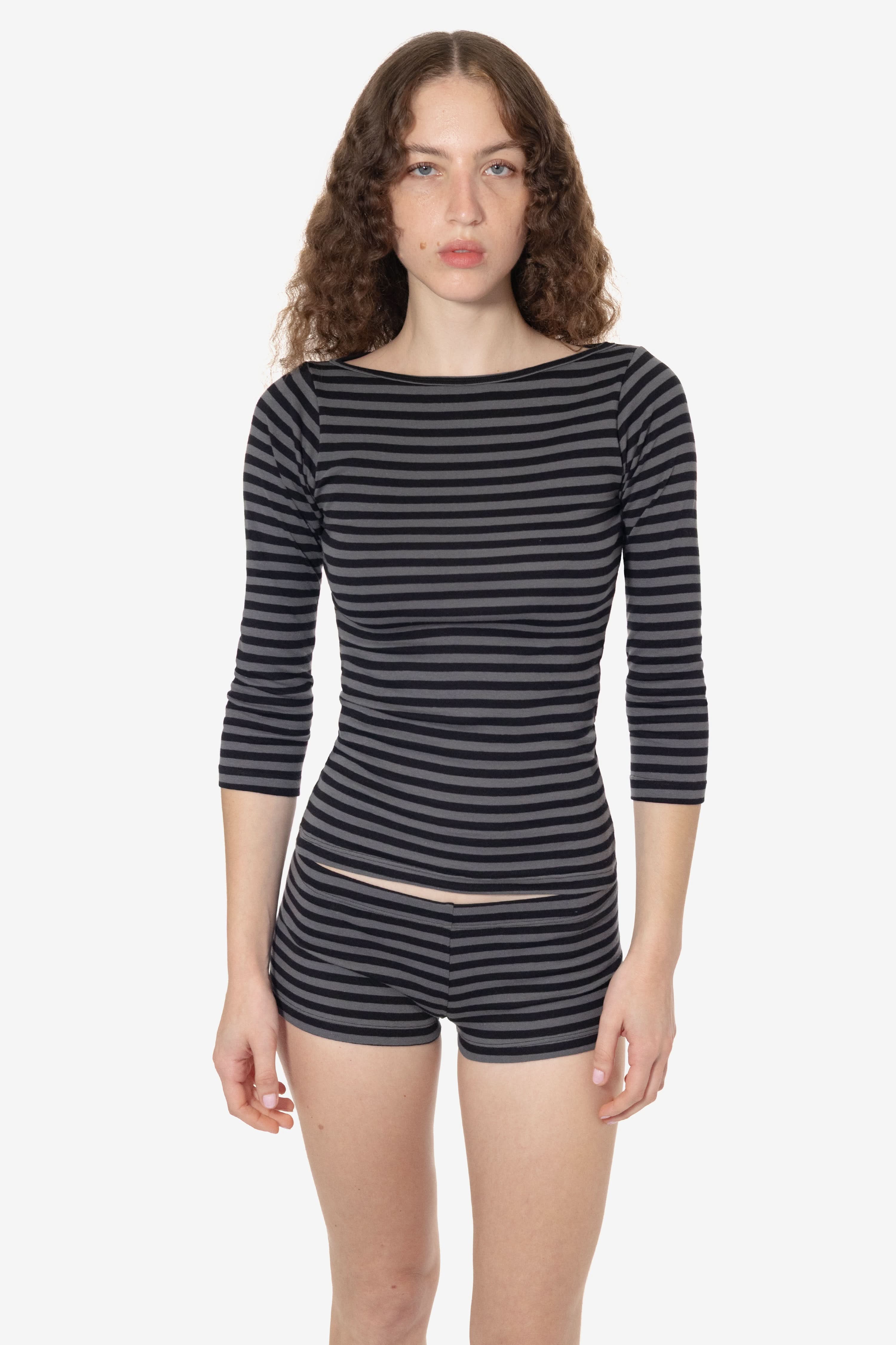43044 - Baby Rib 3/4 Sleeve Boatneck Top - Image 5