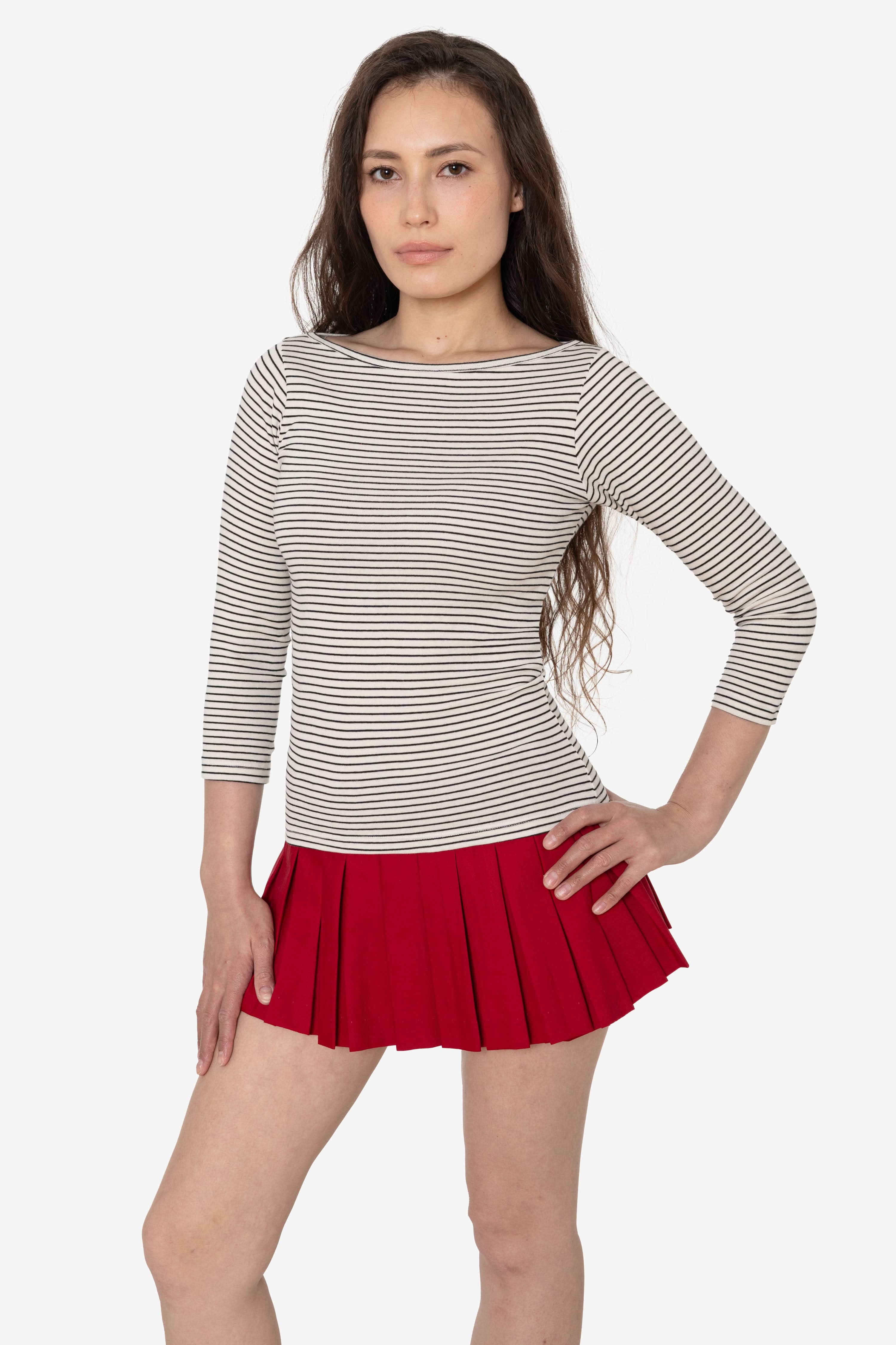 43044 - Baby Rib 3/4 Sleeve Boatneck Top - Image 7