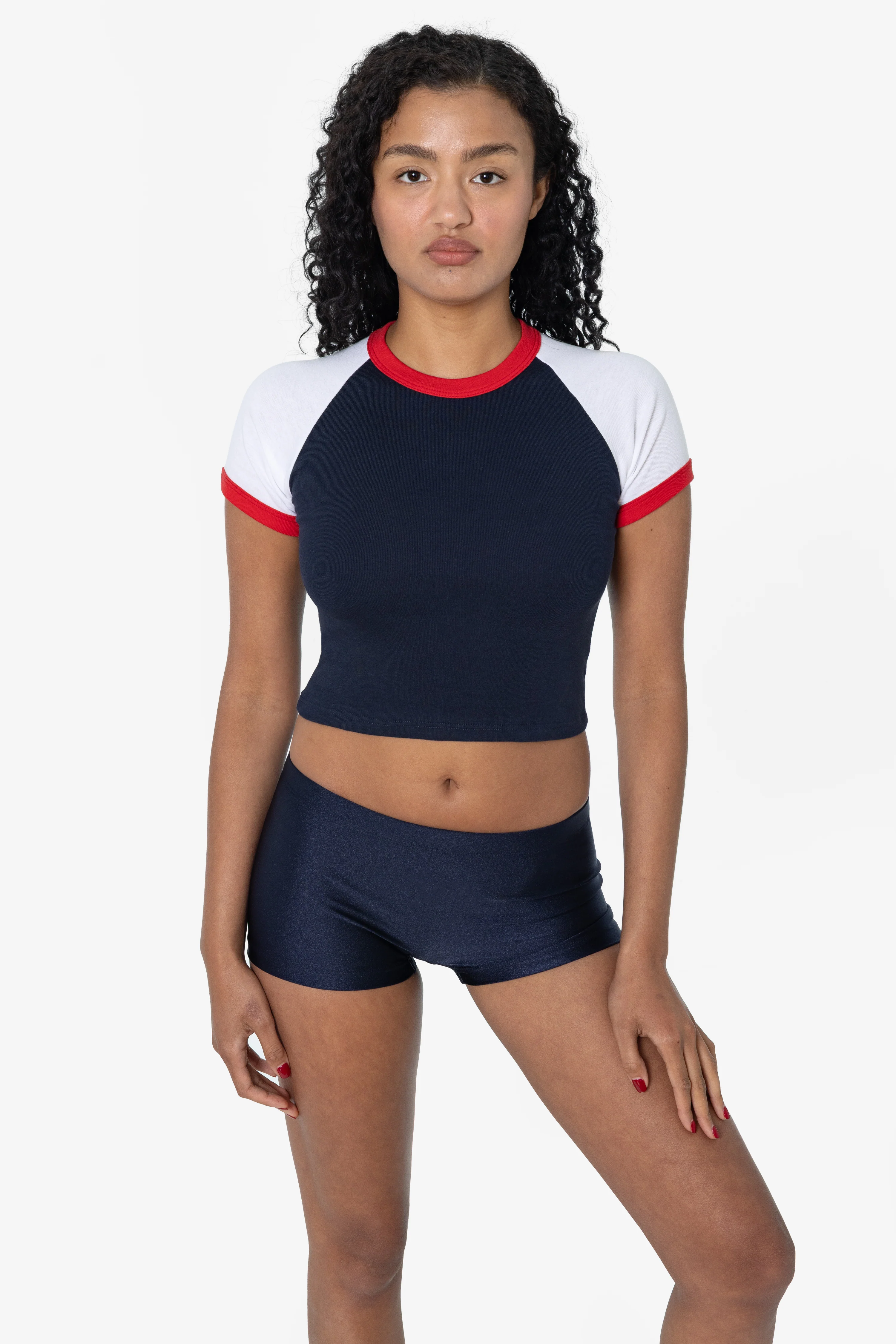 43077 - Baby Rib Short Sleeve Cropped Raglan - Image 3