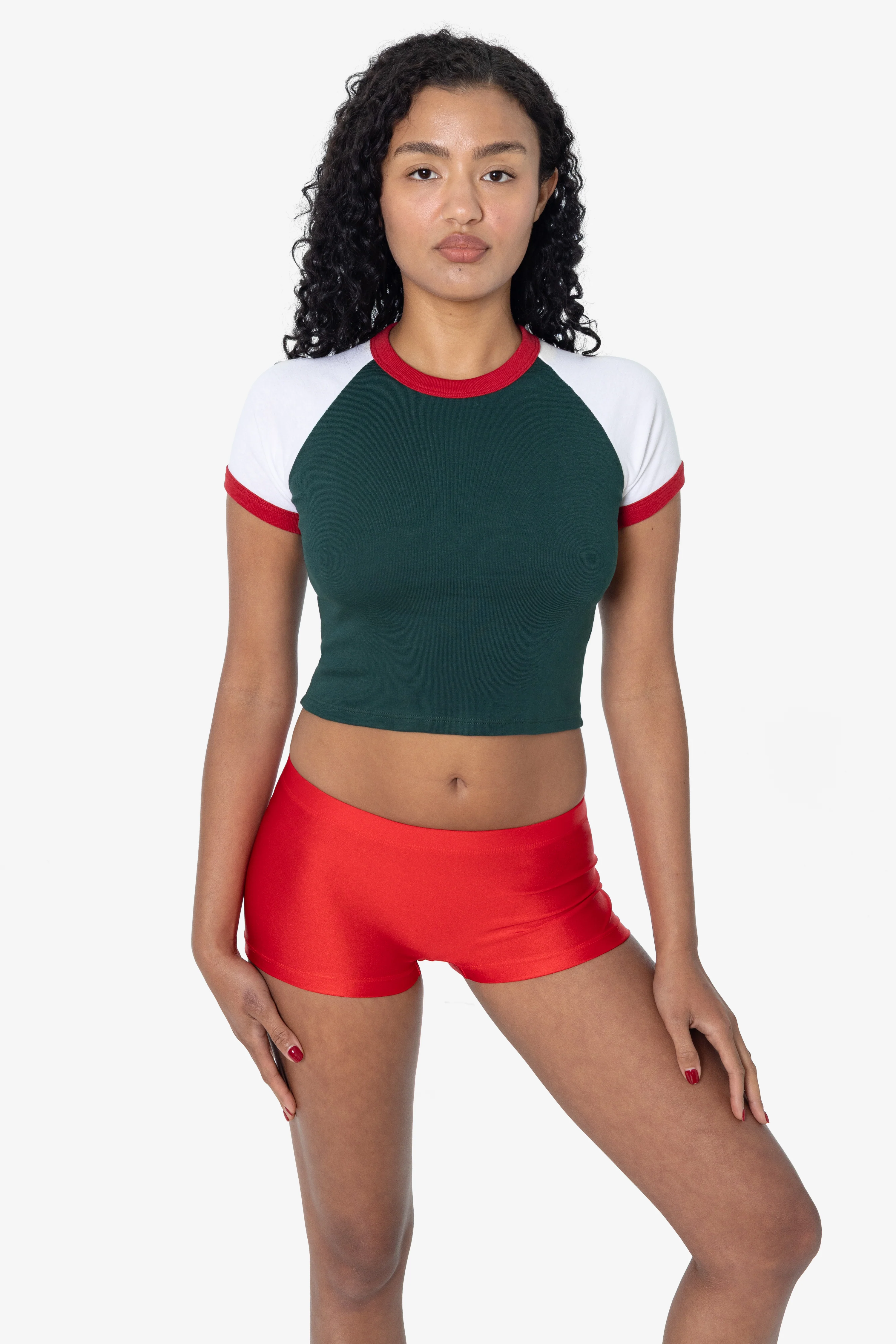 43077 - Baby Rib Short Sleeve Cropped Raglan - Image 4
