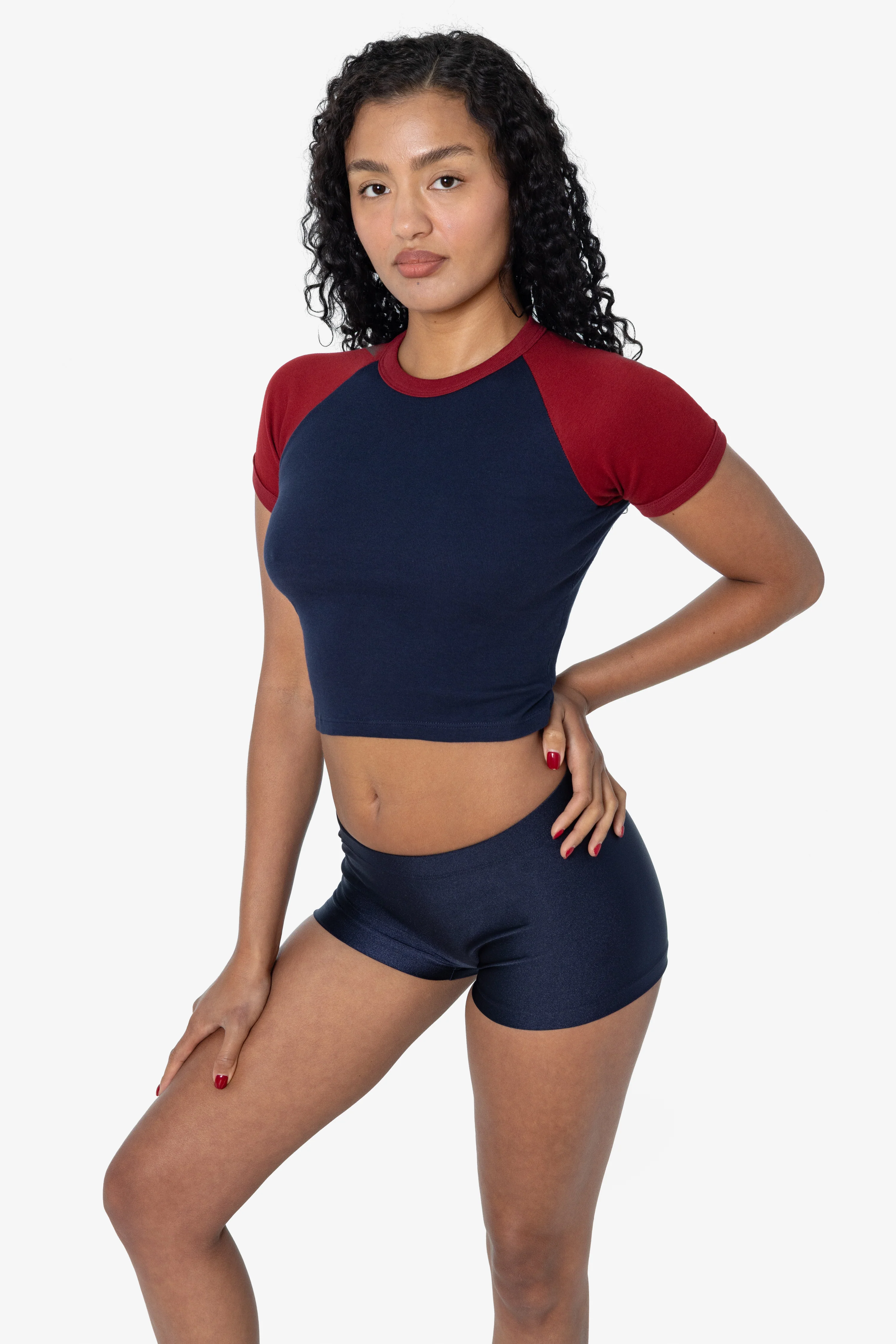 43077 - Baby Rib Short Sleeve Cropped Raglan - Image 8