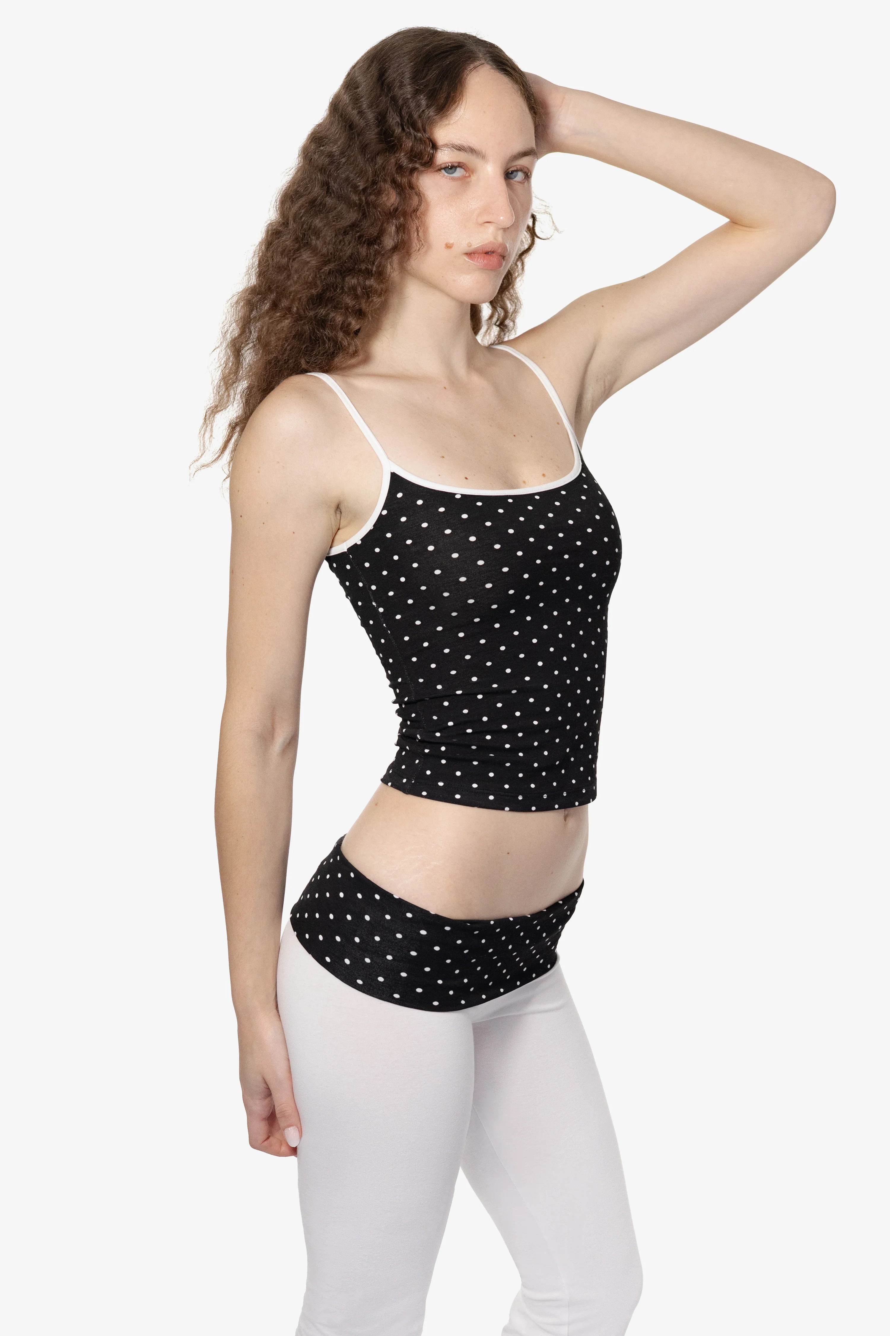 83531P - Cotton Spandex Printed Contrast Spaghetti Tank - Image 7