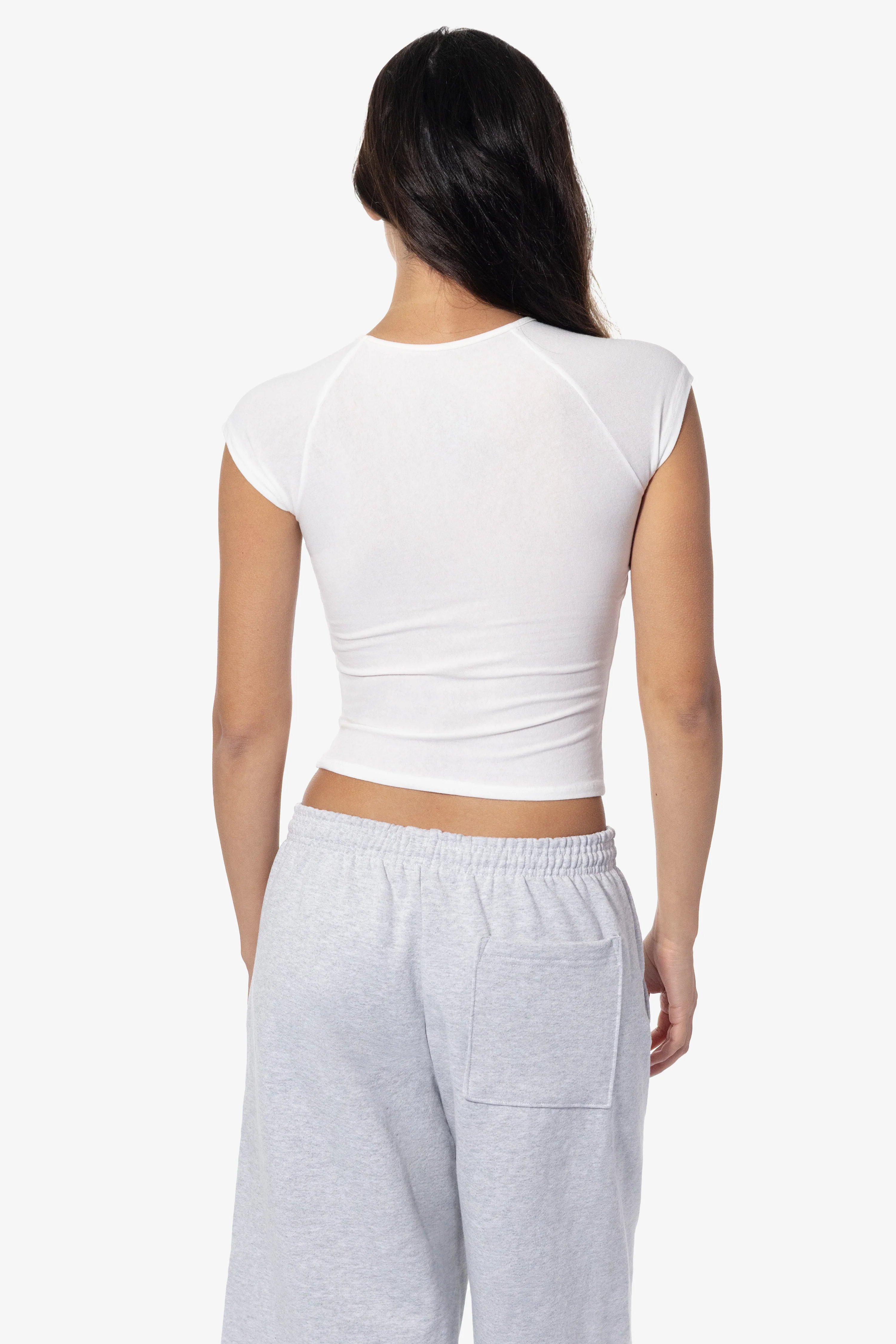 CC377 - Cheesecloth Cap Sleeve Raglan Tee - Image 3