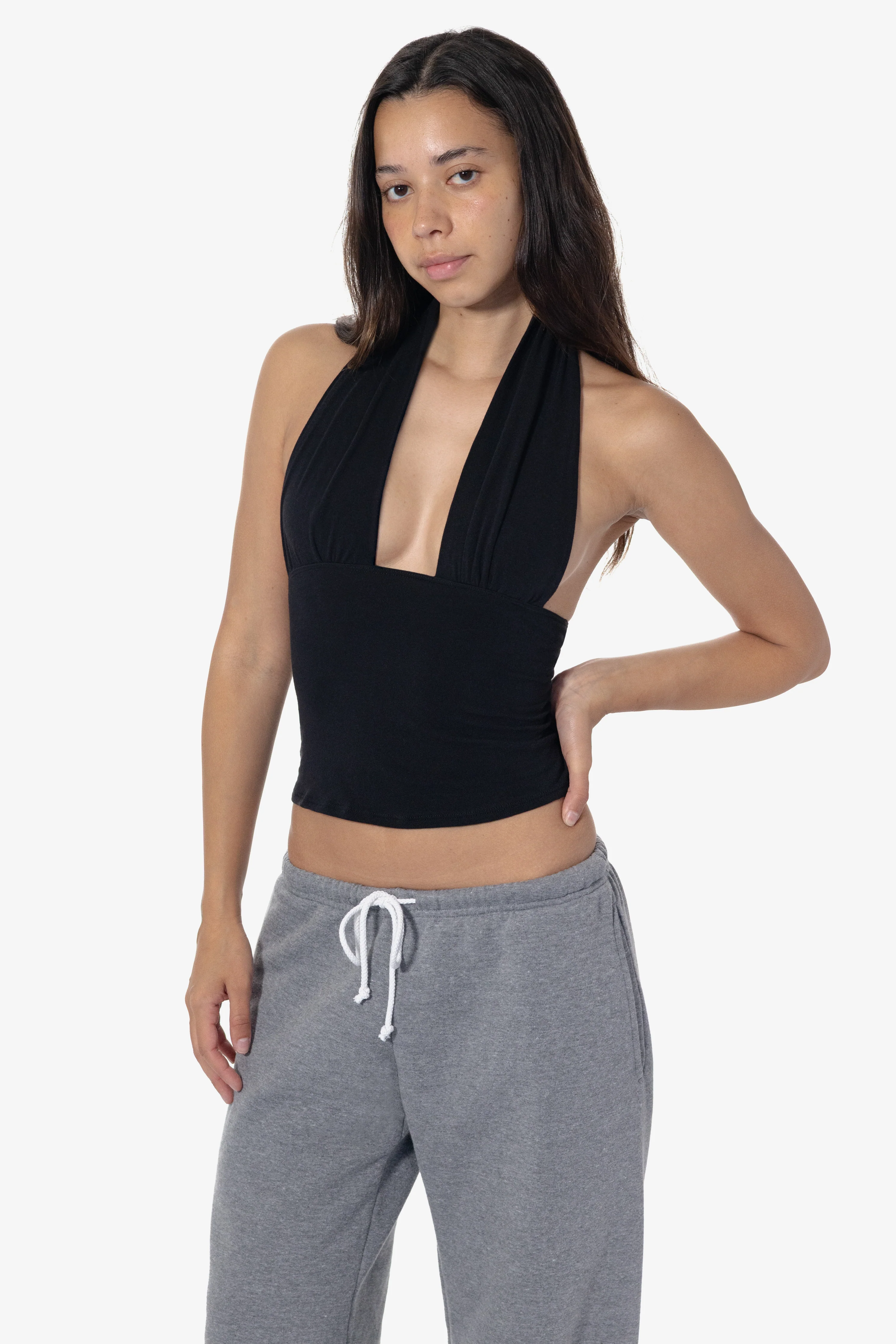 CC3853 - Cheesecloth Ruched Halter Top - Image 2