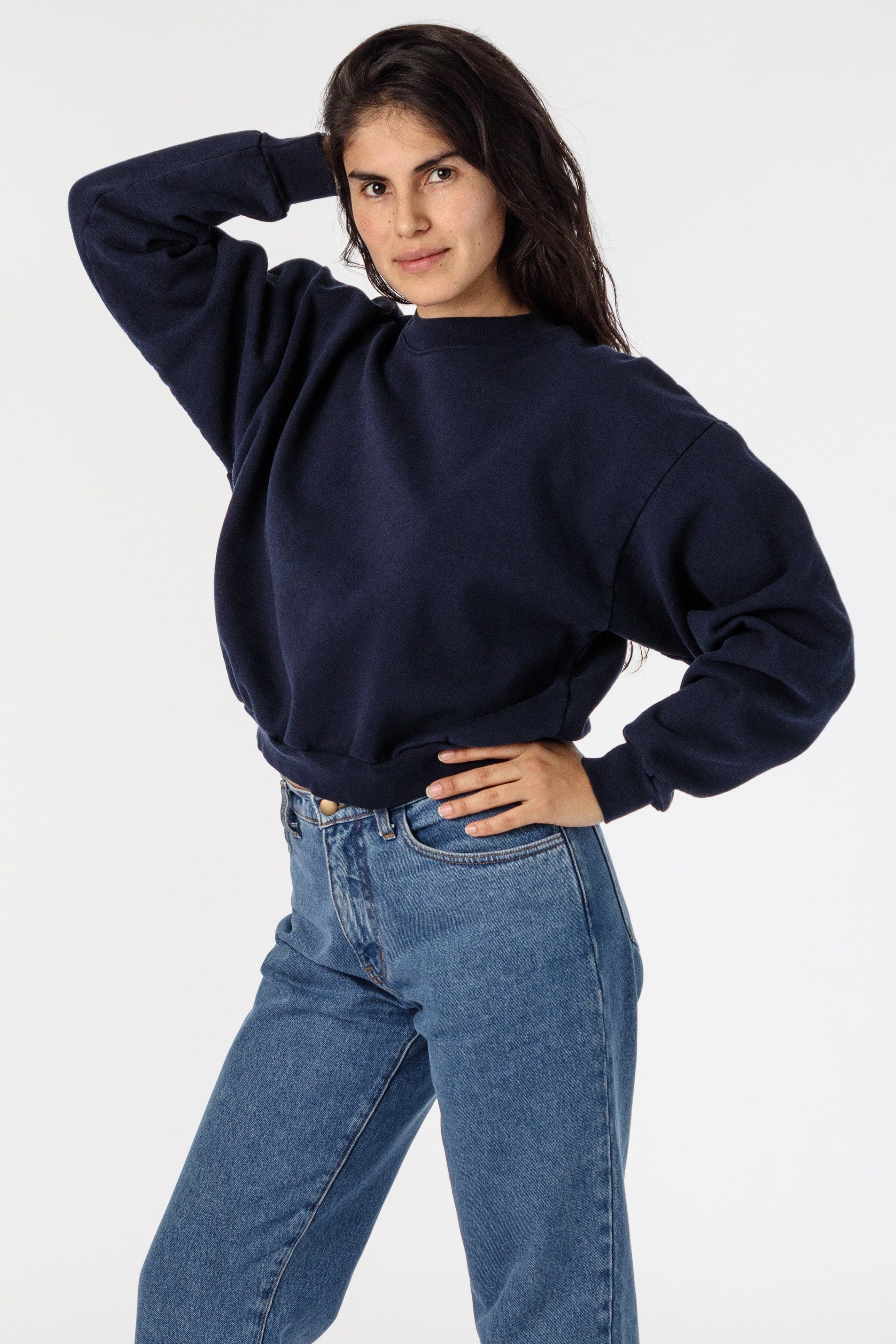 HF06 - Heavy Fleece Cropped Mock Neck Pullover (Garment Dye) - Image 20