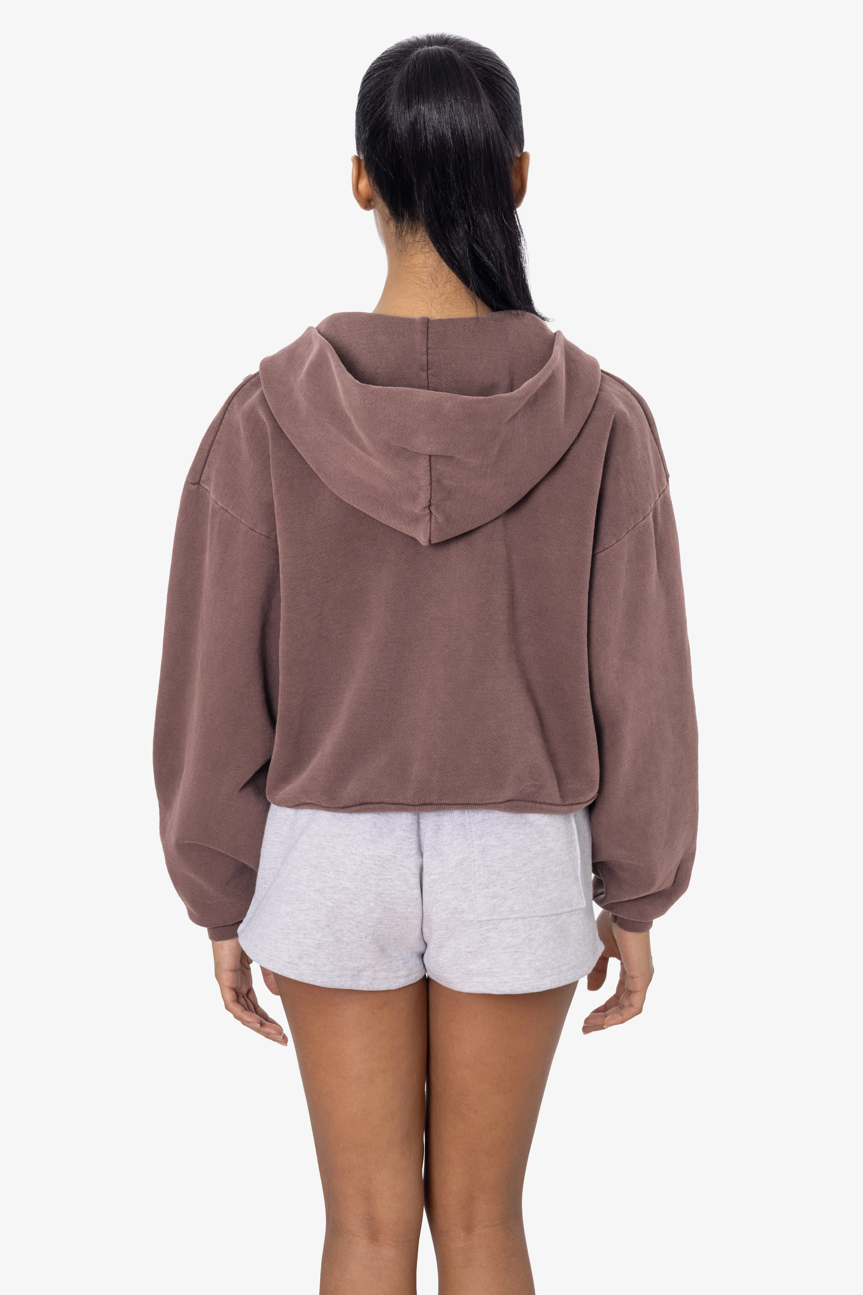 HF16 - Heavy Fleece Cropped Zip-Up Hoodie (Garment Dye) - Image 3
