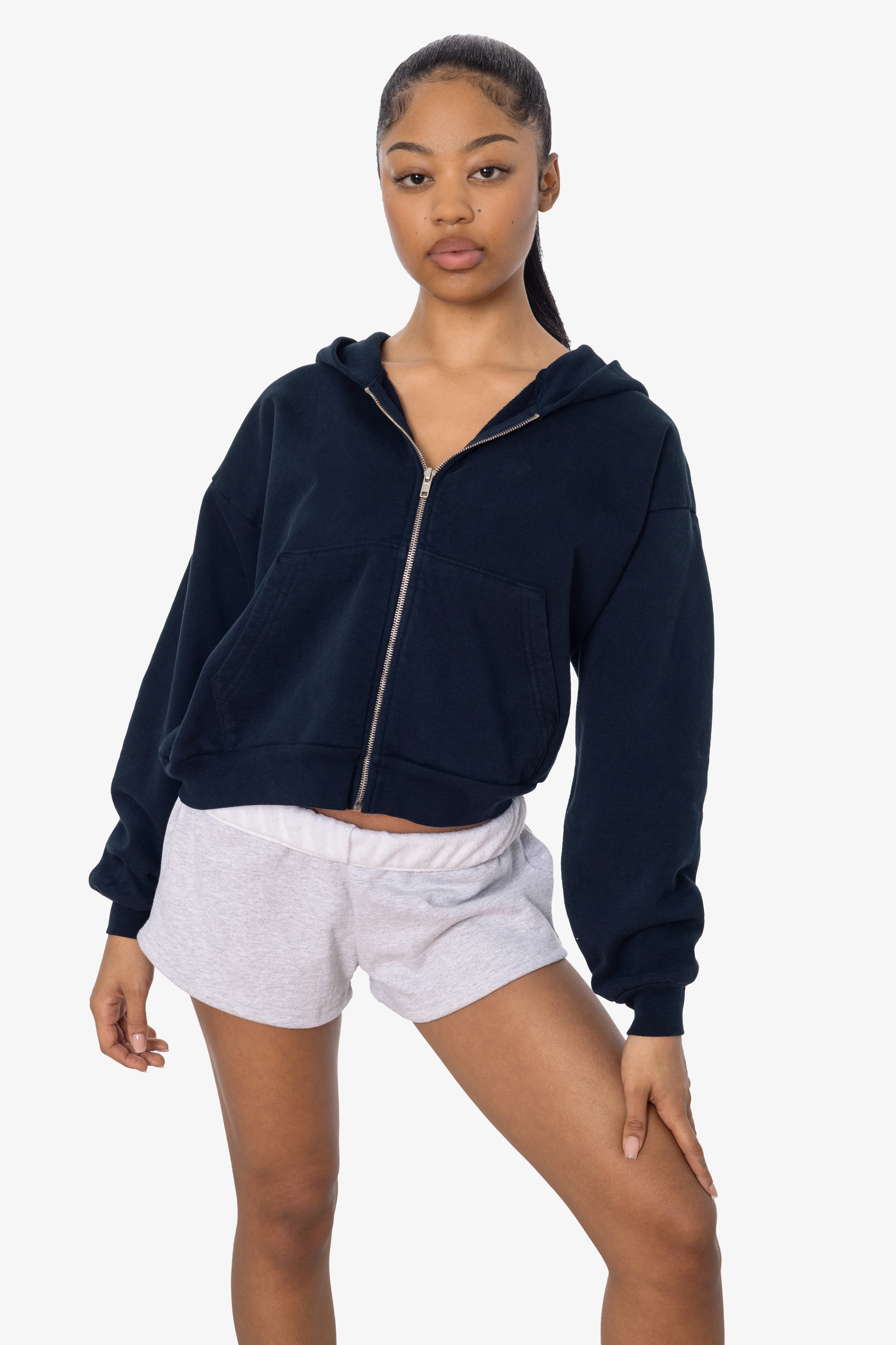 HF16 - Heavy Fleece Cropped Zip-Up Hoodie (Garment Dye) - Image 34
