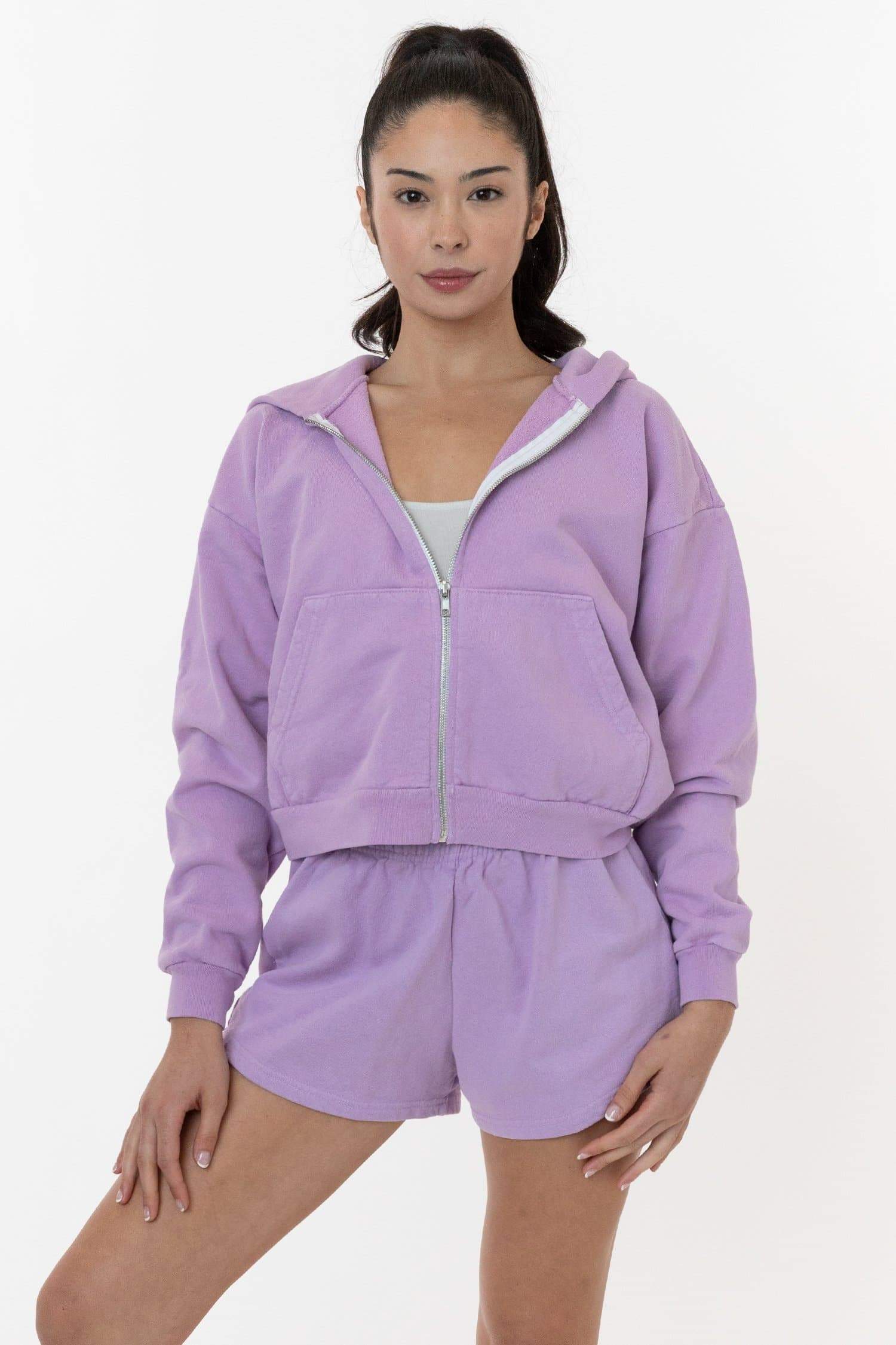 HF16 - Heavy Fleece Cropped Zip-Up Hoodie (Garment Dye) - Image 60