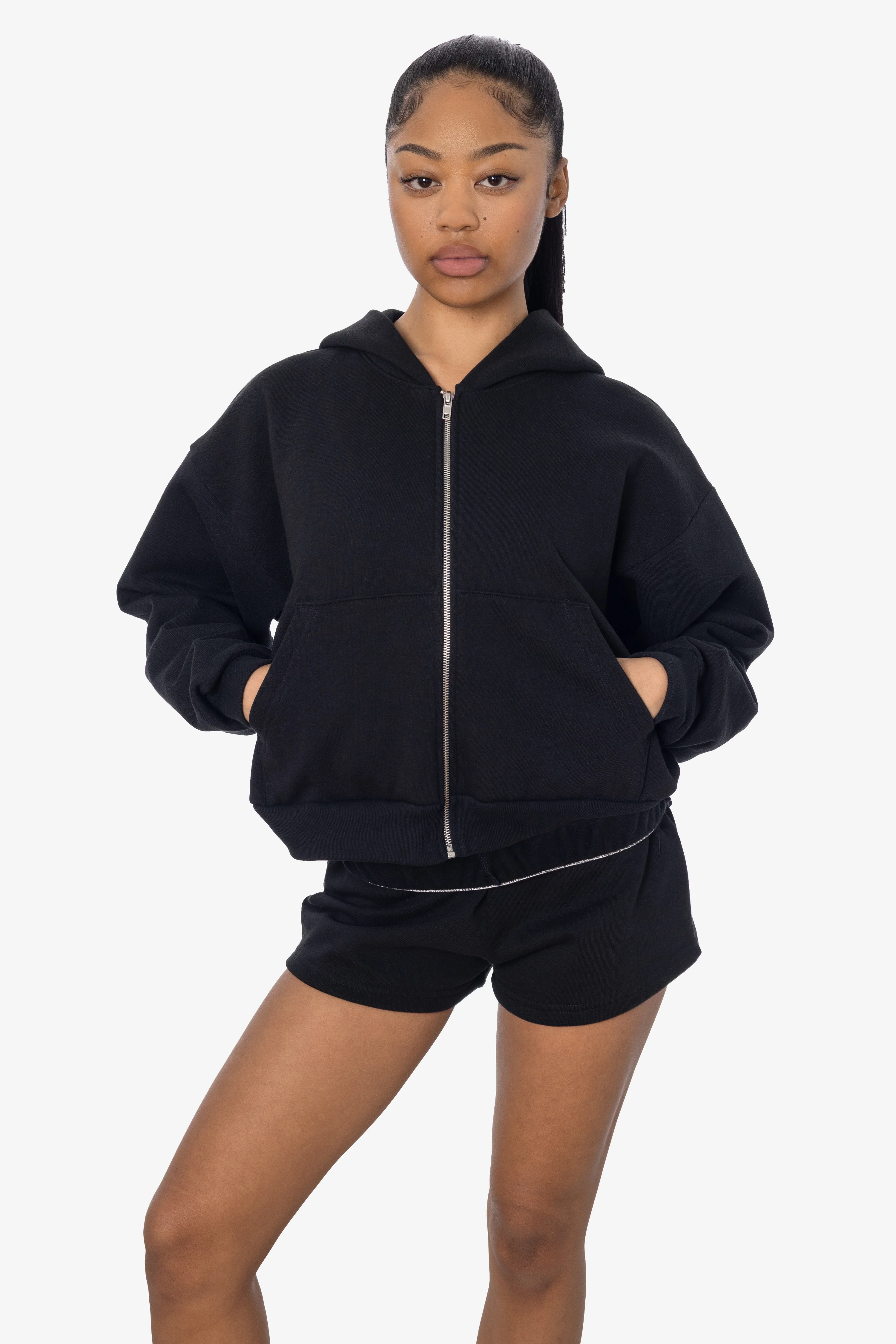 HF16 - Heavy Fleece Cropped Zip-Up Hoodie (Garment Dye) - Image 8