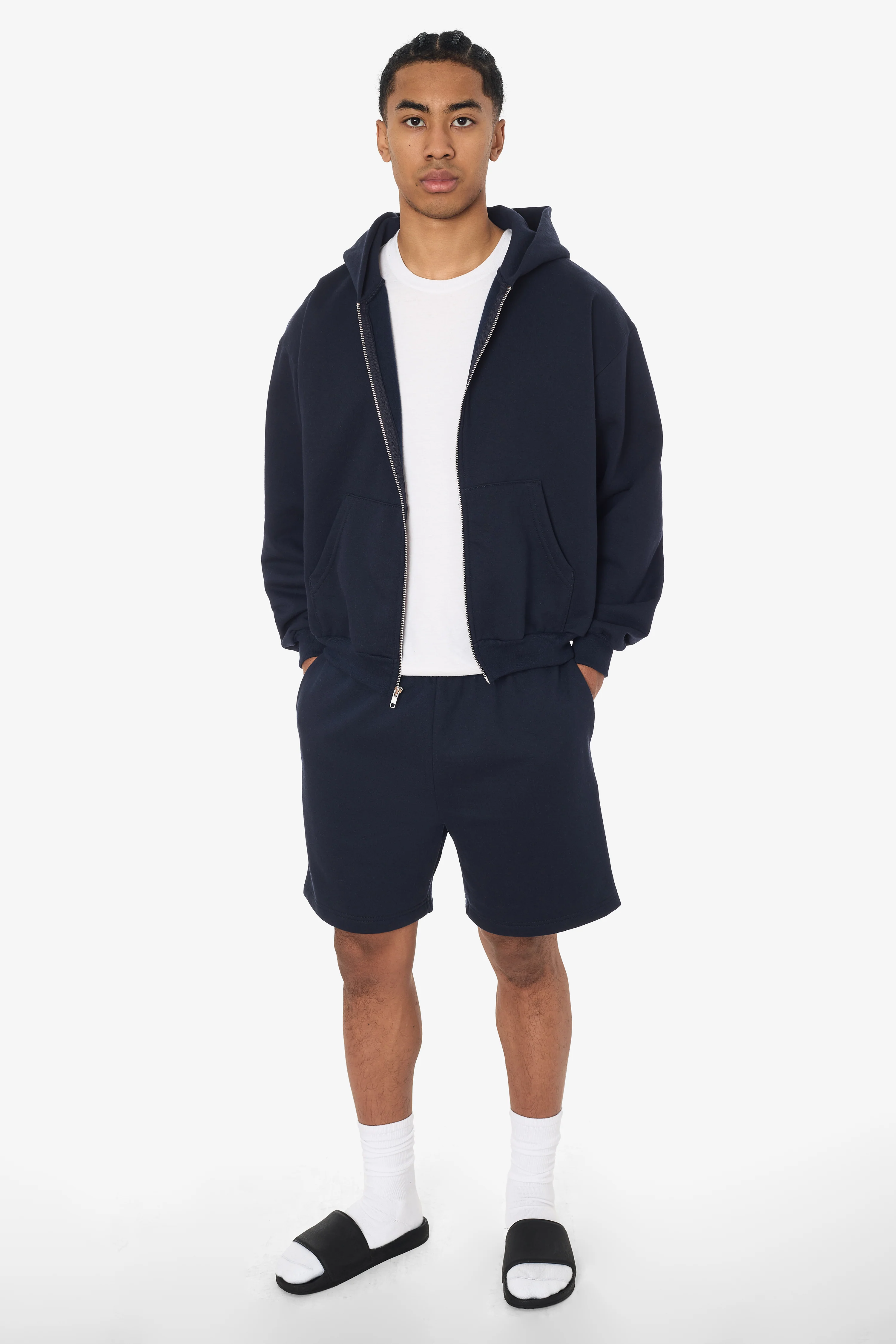 MWF02 - 10oz. Mid-weight Poly Cotton Fleece Sweat shorts - Image 13