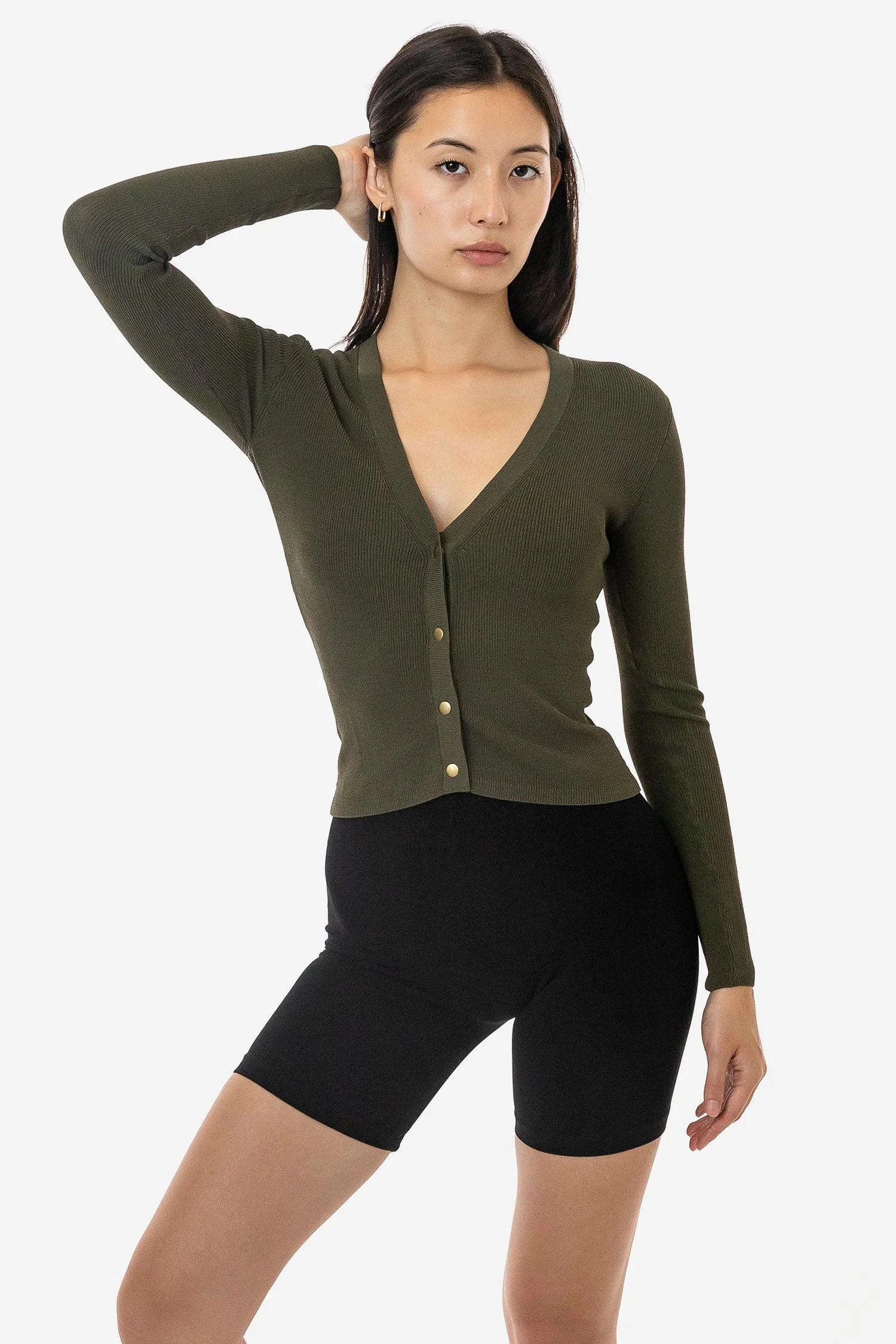 RFK218 - Viscose Nylon V-Neck Cardigan - Image 2