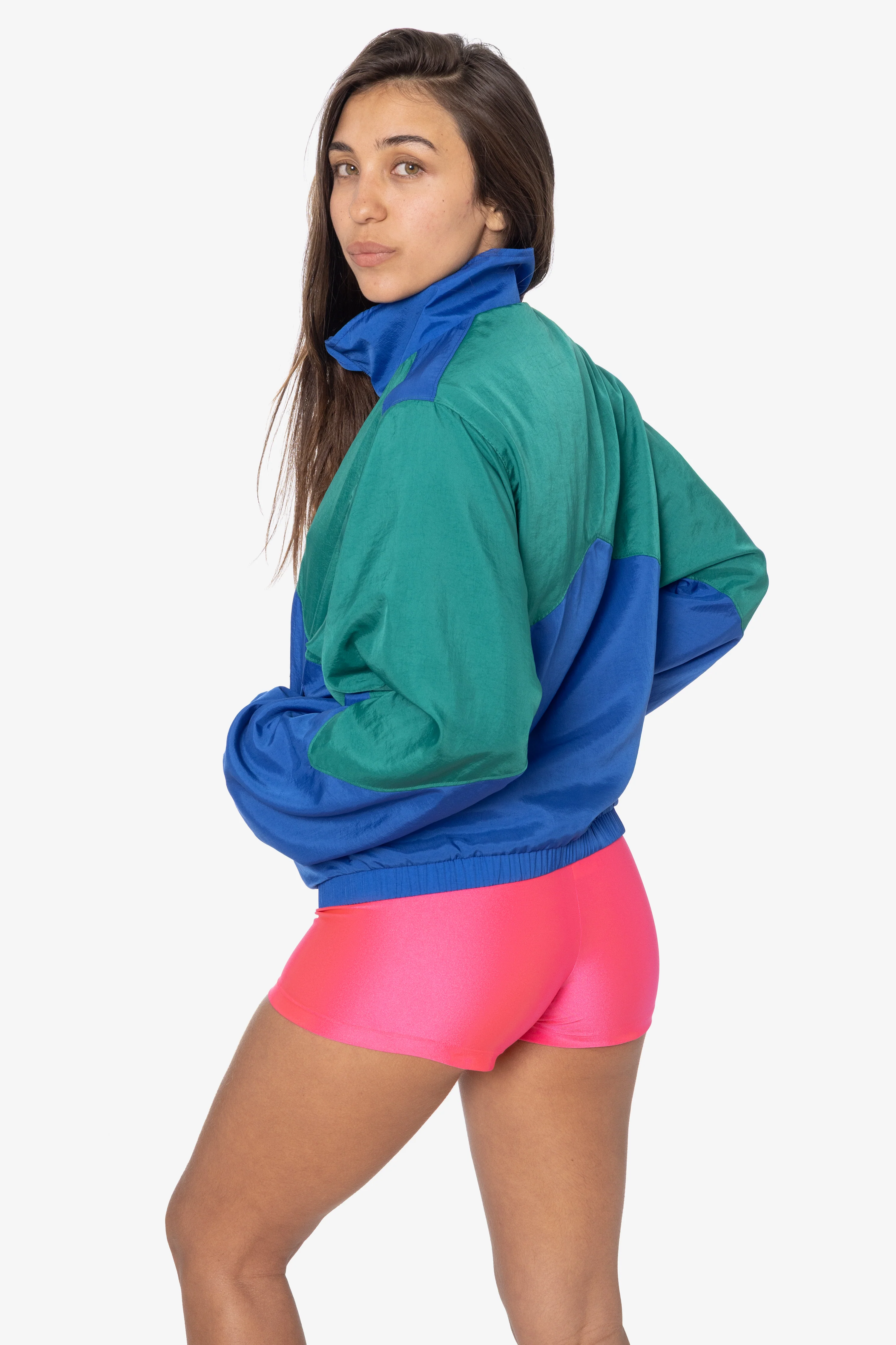 RNF555C - Nylon Crinkle Zip-Up Colorblock Windbreaker - Image 11