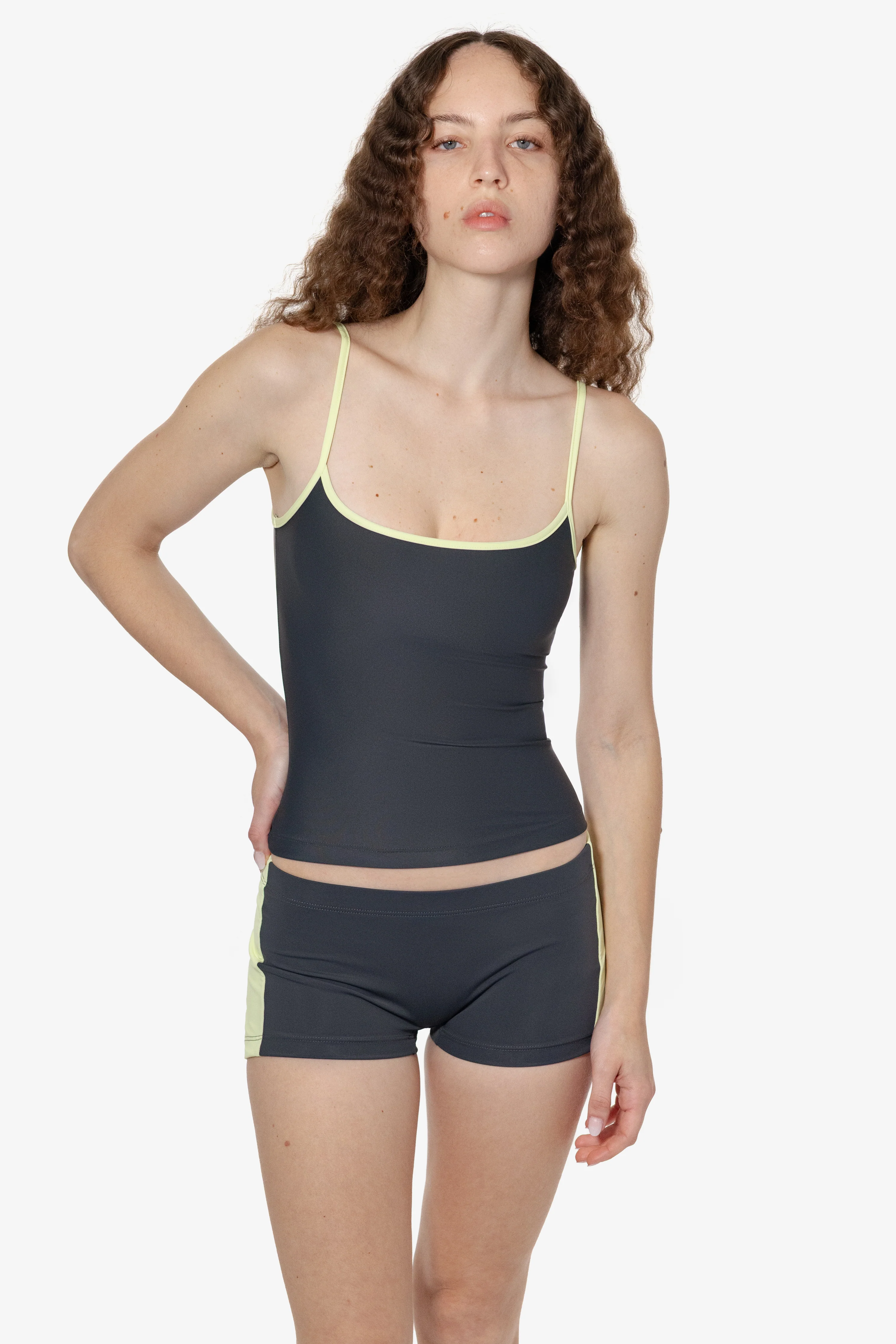 RNT531 - Nylon Tricot Contrast Spaghetti Tank - Image 7