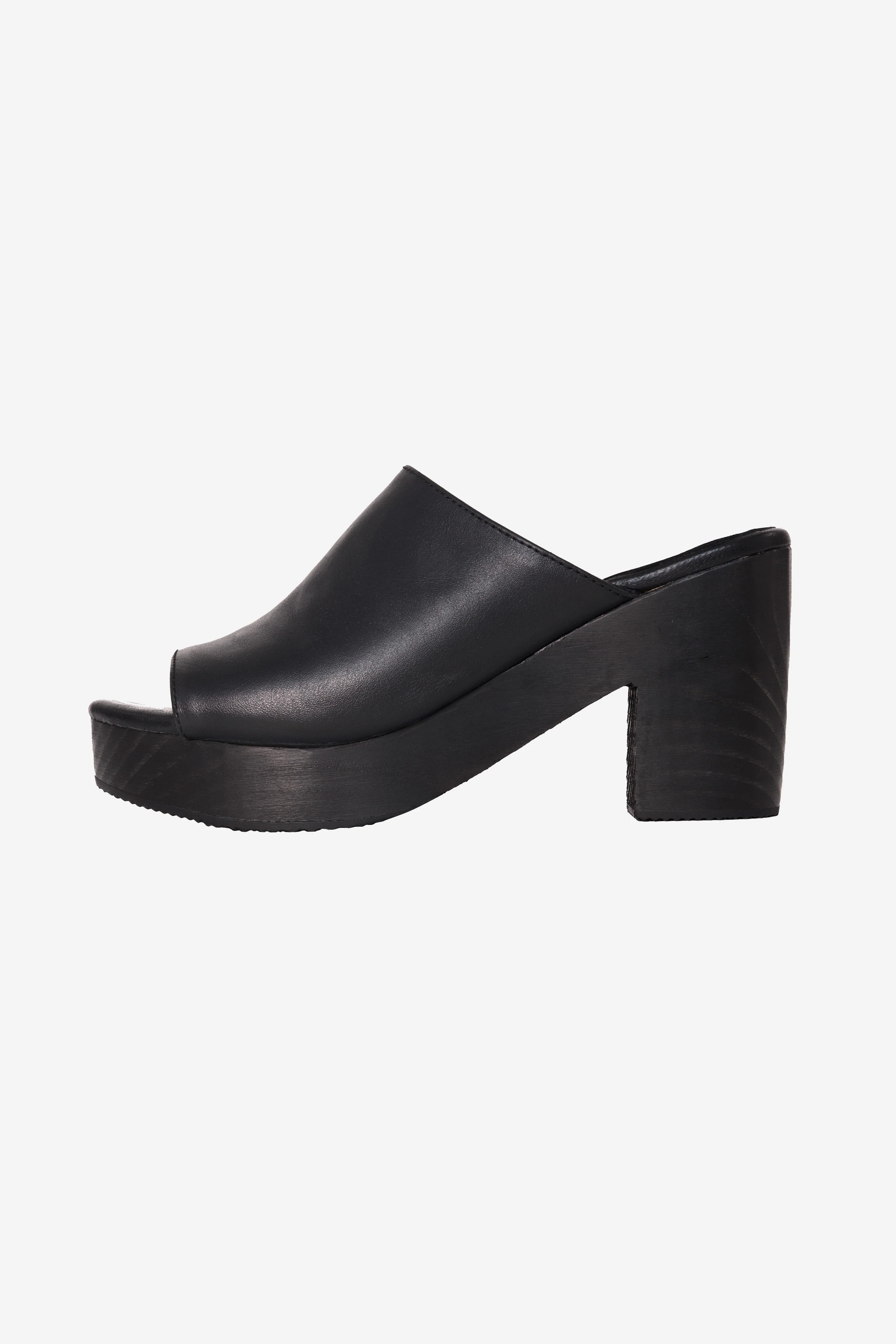 WOODSNDL05 - Leather Platform Mule