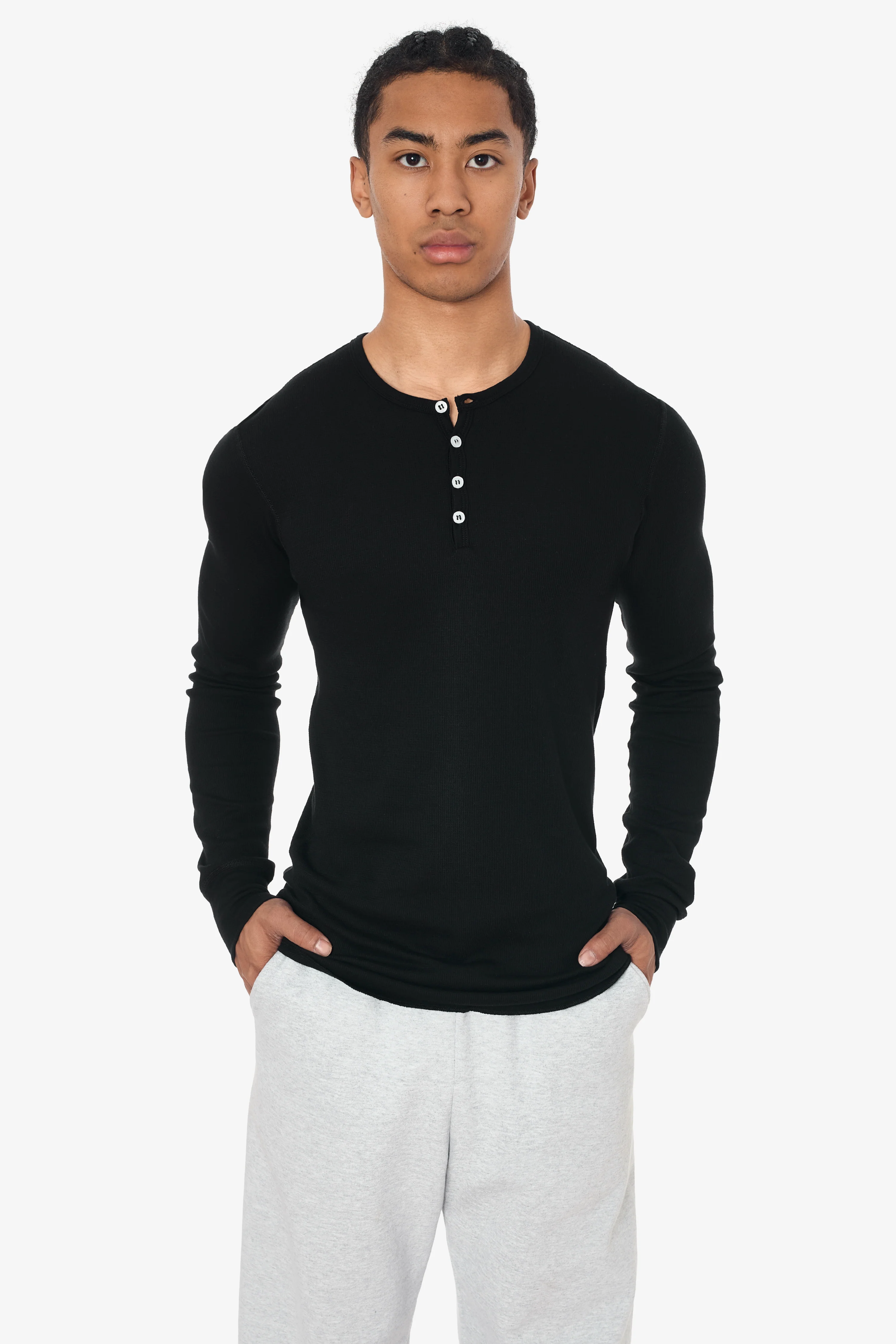 T457 - Poly-Cotton Thermal Long Sleeve Henley - Image 11