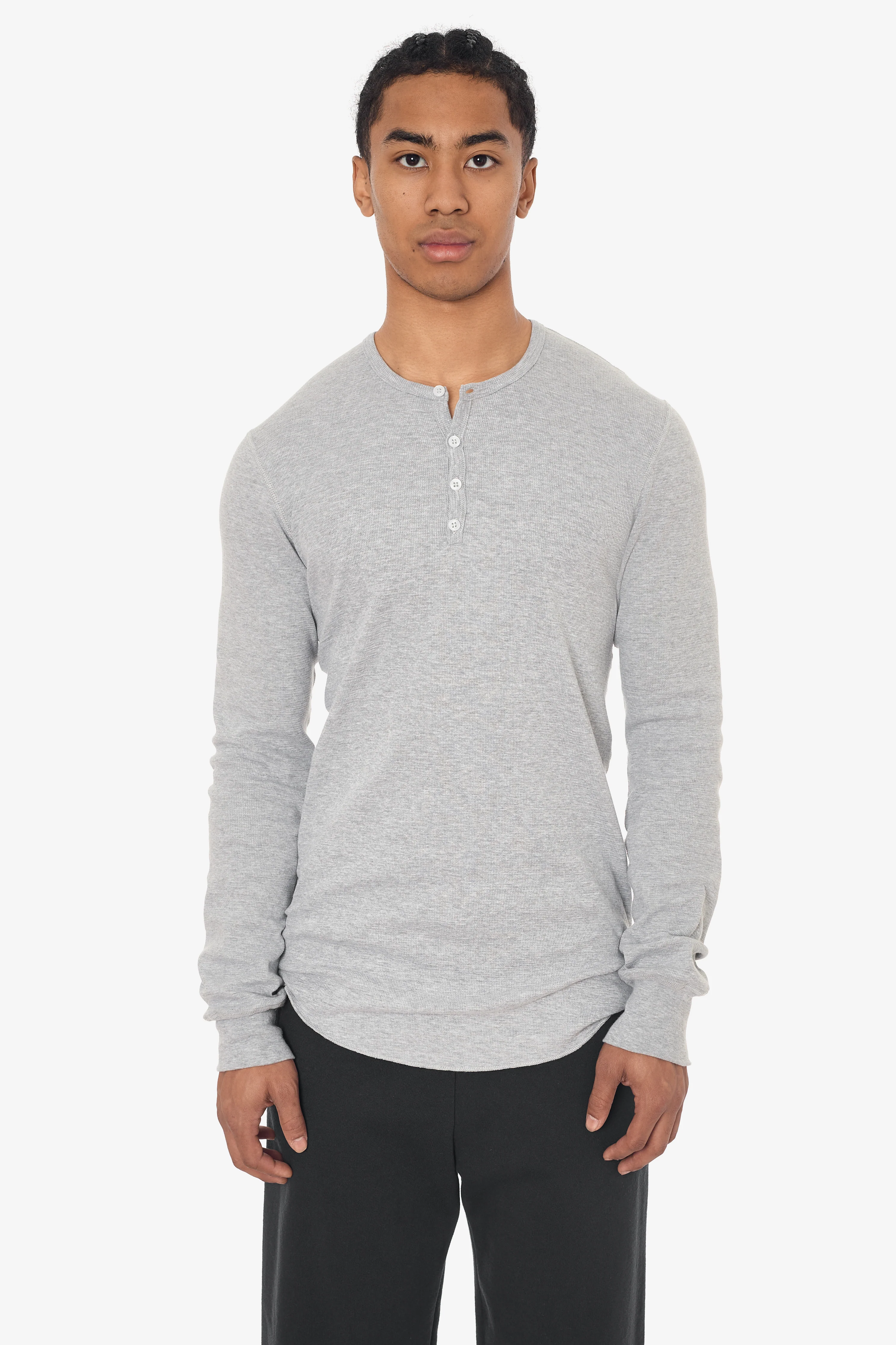 T457 - Poly-Cotton Thermal Long Sleeve Henley - Image 7