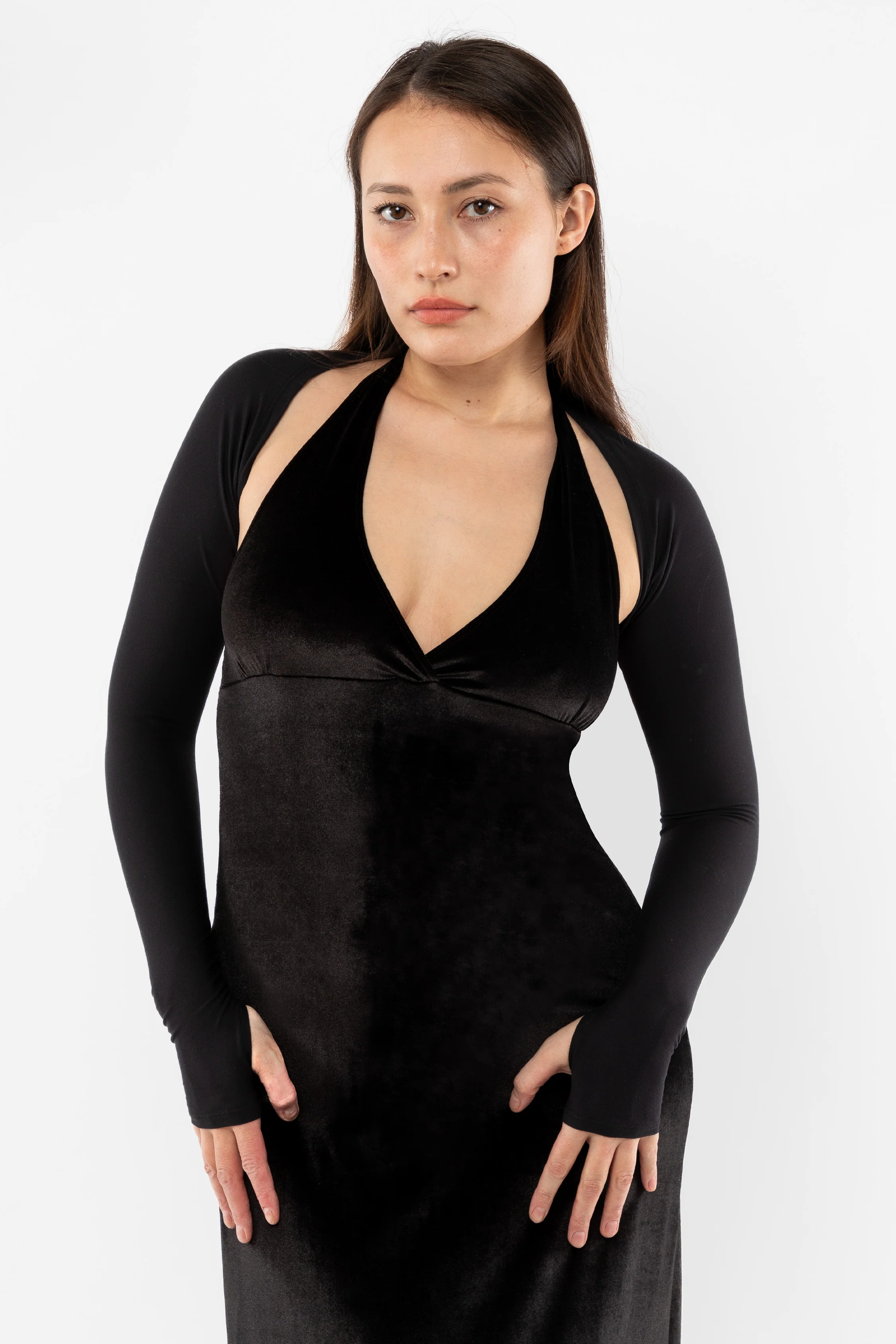 VVT8374 - Velvet Halter Maxi Dress - Image 3